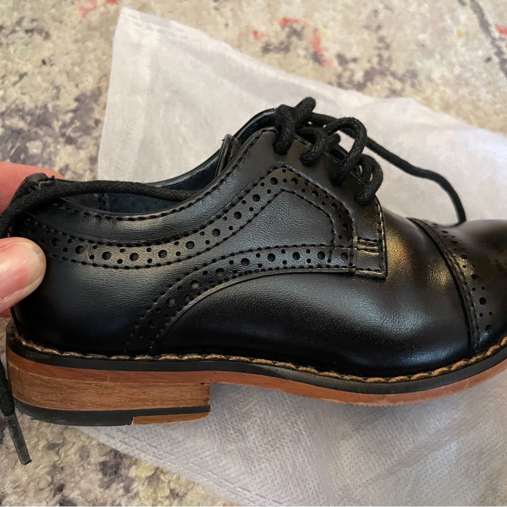 Boy’s black dress shoes- only worn once!